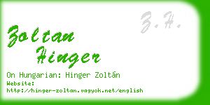 zoltan hinger business card