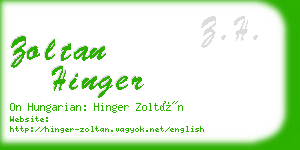 zoltan hinger business card